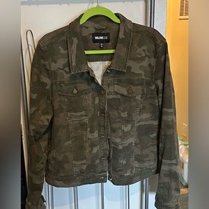 Camo green denim jacket